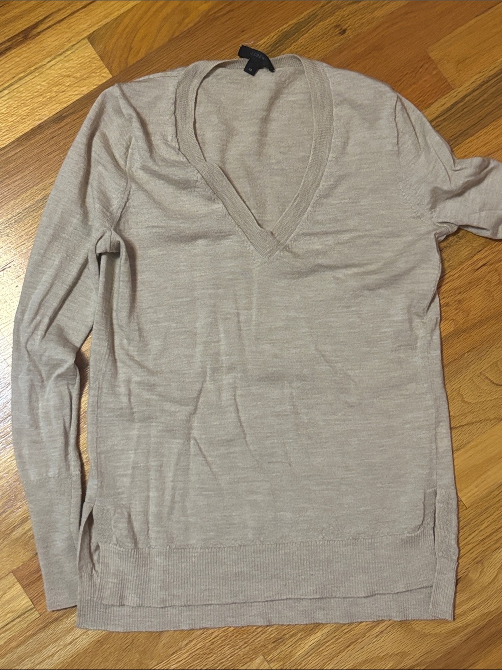 J. Crew Women's V-Neck Sweater in Light Beige